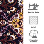 Velvet Prayer Mat with Tassels – Soft Machine Made Premium JaNamaz Rug with Polycotton Backside, Anti-Slip Lightweight Carpet for Home & Mosque (Blue, 2.5 X 5 Feet) - Image 8