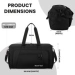 Storite Nylon 50.5cm Travel Duffel Bag for Men & Women with Dry & Wet Pocket, Lightweight Water Resistant Luggage Bag with Shoe Compartment (Black, 50.5x23x28cm) - Image 3