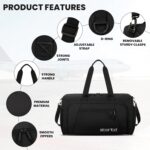 Storite Nylon 50.5cm Travel Duffel Bag for Men & Women with Dry & Wet Pocket, Lightweight Water Resistant Luggage Bag with Shoe Compartment (Black, 50.5x23x28cm) - Image 4