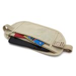 Secure Travel Money Belt, Anti-Theft Passport Holder, Hidden Under Clothes, Waterproof Waist Bumbag for Money, Cards, Keys, Khaki, Double Zipper Pocket Design - Image 3