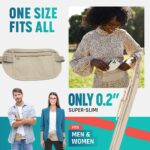 Secure Travel Money Belt, Anti-Theft Passport Holder, Hidden Under Clothes, Waterproof Waist Bumbag for Money, Cards, Keys, Khaki, Double Zipper Pocket Design - Image 5