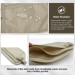 Secure Travel Money Belt, Anti-Theft Passport Holder, Hidden Under Clothes, Waterproof Waist Bumbag for Money, Cards, Keys, Khaki, Double Zipper Pocket Design - Image 6