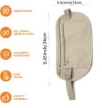 Secure Travel Money Belt, Anti-Theft Passport Holder, Hidden Under Clothes, Waterproof Waist Bumbag for Money, Cards, Keys, Khaki, Double Zipper Pocket Design - Image 7