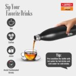 Jaypee Plus Alpha Vaccum Insulated Double Wall Thermosteel Flask 750 ml Water Bottle ISI Certified 24 Hours Hot and Cold Water Bottle for School,Office,Gym, Leakproof, Rustproof Steel Bottle,Black - Image 3