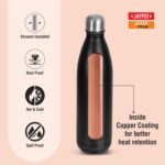 Jaypee Plus Alpha Vaccum Insulated Double Wall Thermosteel Flask 750 ml Water Bottle ISI Certified 24 Hours Hot and Cold Water Bottle for School,Office,Gym, Leakproof, Rustproof Steel Bottle,Black - Image 5