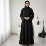 Women’s Premium Black Firdous Abaya with Elegant Lace Sleeves | Long Sleeves | Modest Islamic Wear Kaftan Burqa Dress | Without Dupatta - Image 4