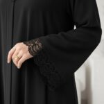 Women’s Premium Black Firdous Abaya with Elegant Lace Sleeves | Long Sleeves | Modest Islamic Wear Kaftan Burqa Dress | Without Dupatta - Image 5