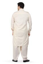 K-ROYALS Afghani Style Men's Pathani Suit/Luxury fabric Kurta Pyjama set (Almond Cream, XXX-Larg) - Image 4