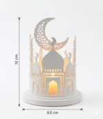 Ramadan LED Candle Lamp | Islamic Mosque Moon Light | Eid Mubarak Decor | 3D Printed Night Lamp | Tabletop Islamic Gift - Image 4