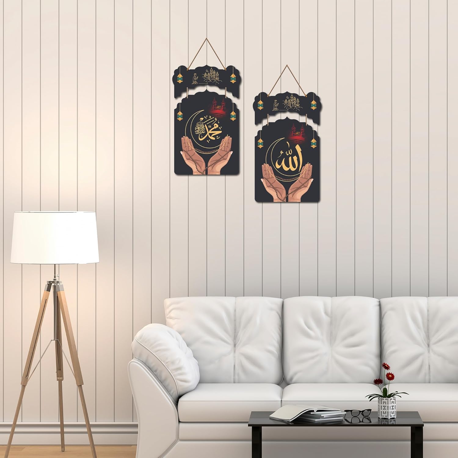 Decor Smart Wooden Islamic Allah Muhammad Wall Hanging Home Decor Spiritual Decoration for Living room | Decorative Arabic Calligraphy Dua Art | Premium Religious Interior Accent Panel (DWA_9223) - Image 5