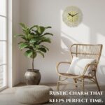 Islamic Wall Clock with Arabic Calligraphy Surah Ikhlas, Wooden Round Design, Golden and Transparent, 30 cm Diameter, Analog Display - Image 7