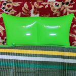 Hajj and umrah Mat with Inflatable Pillow/Hajji Mat/Chatai/Travelling Pocket Friendly Mat/Multicolor/Assorted Colours and Designs/(Pack of 1) - Image 4