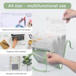 13-Pocket A4 Expanding File Folder Bag for Documents Waterproof Portable Storage for Students Paper Storage Organizer with Zipper Closure Handle and Front Compartment | Multi-Colour | Pack of 1 - Image 3