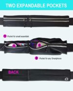 CRAFTYVIBE Running Waist Belt Bag for Men & Women | Adjustable Sports Waist Pouch with Zipper | Mobile Phone Holder for Running, Jogging, Gym, Cycling & Travel | Black - Image 3