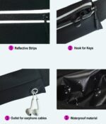 CRAFTYVIBE Running Waist Belt Bag for Men & Women | Adjustable Sports Waist Pouch with Zipper | Mobile Phone Holder for Running, Jogging, Gym, Cycling & Travel | Black - Image 8