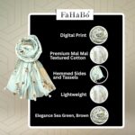 Scarf Woman Floral Print Premium Mal Mal Textured Cotton Scarves with Tassels | Hijab Scarf | Headscarf | Neck Scarf | Stoles | Wraps | Size 71" L x 33" W - Image 5