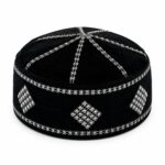 FAIZON Muslim Namaz Prayer Kids Cap for All Day Namaz Wear Blessed Kufi Cap | Gift Set for Others Hadia | Perfect & Stylish | Kabaa Design | (Black with Stone) - Image 3