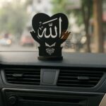 Monssa Islamic Acrylic Ornament for Car Dashboard - Allah Name Black Silhouette Showpiece - Muslim Home & Office Decor Gift - Islamic Calligraphy Table Statue - (Pack of 1) - Image 4