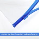 Letter A4 Size Zip File Folders Zippered Plastic Envelope Pouch Bags PVC Transparent Waterproof Zip Document Filing Folder for School Office Cosmetics Travel use (Pack of 5) - Image 3