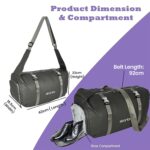 Storite Nylon 43Cm Travel Duffle Bag for Women with Wet Pocket Duffel Bag for Travelling Water Resistant Luggage Bag with Shoe Compartment (Shiny Grey 43x22x18.5cm) - Image 3
