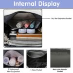 Storite Nylon 43Cm Travel Duffle Bag for Women with Wet Pocket Duffel Bag for Travelling Water Resistant Luggage Bag with Shoe Compartment (Shiny Grey 43x22x18.5cm) - Image 6