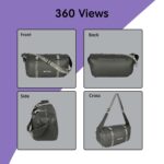 Storite Nylon 43Cm Travel Duffle Bag for Women with Wet Pocket Duffel Bag for Travelling Water Resistant Luggage Bag with Shoe Compartment (Shiny Grey 43x22x18.5cm) - Image 7