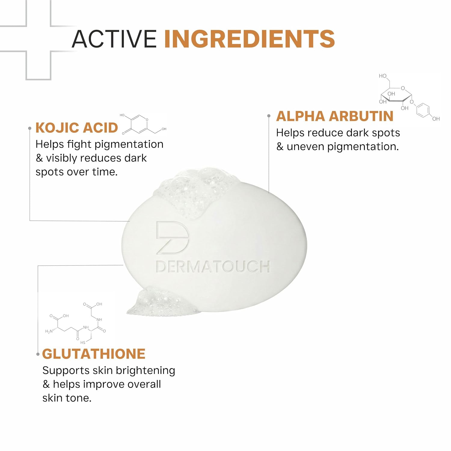 DERMATOUCH Kojic Acid 1% Soap with Glutathione | For Pigmentation & Sun damage | Soap For Men and Women | Suitable For All Skin Types | 75g - Image 4