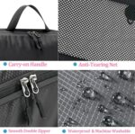 House of Quirk Polyester Compression Packing Cubes, 6 Set Travel Organizer Compressible Essentials Packing Organizers (Black) - Image 5