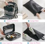 House of Quirk Polyester Compression Packing Cubes, 6 Set Travel Organizer Compressible Essentials Packing Organizers (Black) - Image 6