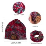 Hijab Caps for Women, Floral Print Chemo Cap Slouchy Beanie Cap for Women, Head Scarf Fashion Skull Dwarf Hats Head Scarf for Women, - Image 7