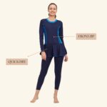 LIMEE Women’s Swimming Costume – Full Coverage Long Sleeve Modest Swimwear, Plus Size Friendly Swim Dress, Front Zip, Quick Dry Fabric for Beach & Pool - Image 3