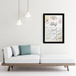 VIBBES Modern Islamic Lohe Qurani Wall Painting, Floral Design, 9 Arabic Words Without Glass High Gloss Digital Reprint Wall Art (Medium - 10x14 Inches) - Image 6