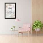 VIBBES Modern Islamic Lohe Qurani Wall Painting, Floral Design, 9 Arabic Words Without Glass High Gloss Digital Reprint Wall Art (Medium - 10x14 Inches) - Image 7