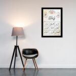 VIBBES Modern Islamic Lohe Qurani Wall Painting, Floral Design, 9 Arabic Words Without Glass High Gloss Digital Reprint Wall Art (Medium - 10x14 Inches) - Image 9