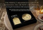 MWL® Ayatul Kursi Clear Golden Stand & Safar Ki Dua Rearview Mirror Decor Hanging Combo Car | Dashboard Ornament | Ramadan Eid Muslim Gift - Image 4
