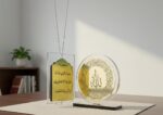 MWL® Ayatul Kursi Clear Golden Stand & Safar Ki Dua Rearview Mirror Decor Hanging Combo Car | Dashboard Ornament | Ramadan Eid Muslim Gift - Image 5