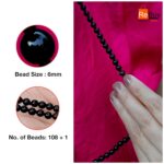 REBUY Lab Certified Black Tourmaline Stone Jap Mala 6mm Round Beads | Natural Healing Crystal Gemstone for Prayer Meditation, Enhance Protection from Negative Energies, Positive Energy, Spiritual Growth | 108+1 Beads - Image 3