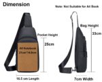Arctic Hunter Sling Bag for Men Small Crossbody Bag for 8-inch iPad Pocket Water-resistant Slim Chest Bag with Earphone Port Detachable Buckle One Side Shoulder Bag for Travel Daily Casual, Black - Image 4