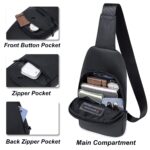 Arctic Hunter Sling Bag for Men Small Crossbody Bag for 8-inch iPad Pocket Water-resistant Slim Chest Bag with Earphone Port Detachable Buckle One Side Shoulder Bag for Travel Daily Casual, Black - Image 5