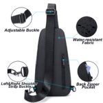 Arctic Hunter Sling Bag for Men Small Crossbody Bag for 8-inch iPad Pocket Water-resistant Slim Chest Bag with Earphone Port Detachable Buckle One Side Shoulder Bag for Travel Daily Casual, Black - Image 7