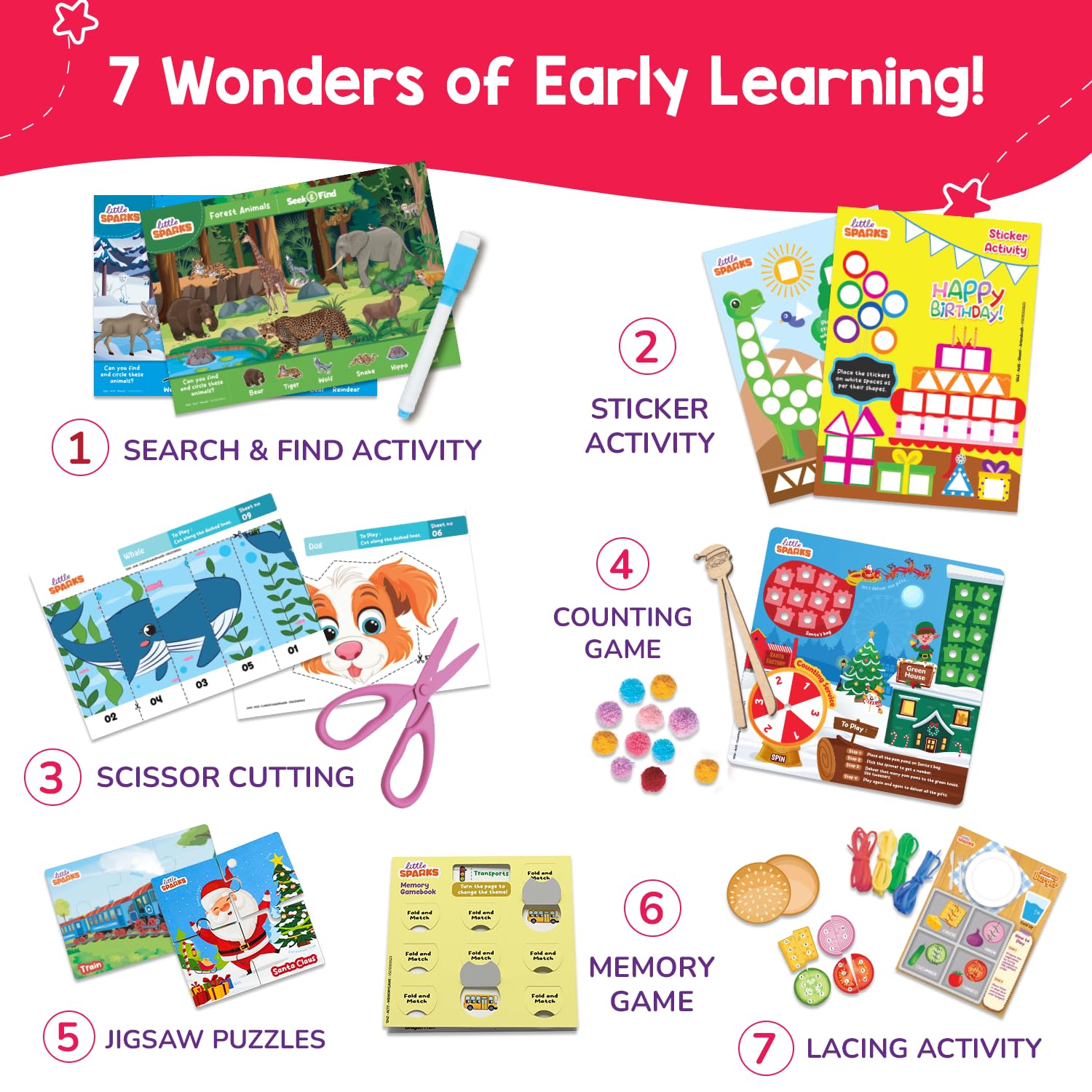 Smartivity Montessori Based Busy Box for 3,4,5 Years Old Unisex I 7in1 Preschool Learning Activity Kit for Toddlers 3-6|Birthday Gift for Kids|Educational Toy Vocabulary,Fine Motor Skill,Multicolor - Image 4
