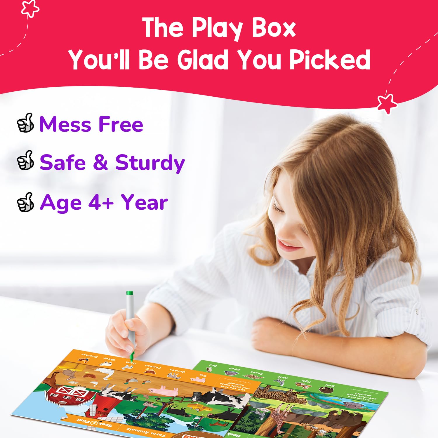 Smartivity Montessori Based Busy Box for 3,4,5 Years Old Unisex I 7in1 Preschool Learning Activity Kit for Toddlers 3-6|Birthday Gift for Kids|Educational Toy Vocabulary,Fine Motor Skill,Multicolor - Image 8