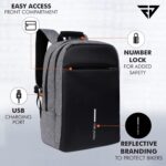 FUR JADEN Anti Theft Number Lock Backpack Bag with 15.6 Inch Laptop Compartment, USB Charging Port & Organizer Pocket for Men Women Boys Girls - Image 4