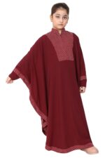 Indo Classic Kaftan Abaya For Girls Made In Nida Matte Fabric (BT-KKAF-002) - Image 3