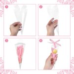 Ferreve 24 Sets Muslim Prayer Beads Ramadan Eid Gifts with Pyramid Box Round Badges Ribbon Muslim Party Favors Pearl Islamic Prayer Beads for Ramadan Eid Tasbih Hajj Umrah Wedding Gifts(Pink) - Image 4