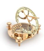 TARANO Brass Sundial Compass for Hiking, 3 Inches Nautical Compass for Outdoor, Pocket Compass Hiking, Camping Maritime Vintage Brass Sundial Compass, Wedding Gift - Image 3