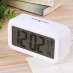 Kadio Digital Alarm Clock,Battery Operated Small Desk Clocks,with Date,Indoor Temperature,Smart Night Light,LCD Electronic Clock for Bedroom Home Office - White (KDwhite) - Image 4