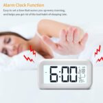 Kadio Digital Alarm Clock,Battery Operated Small Desk Clocks,with Date,Indoor Temperature,Smart Night Light,LCD Electronic Clock for Bedroom Home Office - White (KDwhite) - Image 5
