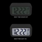 Kadio Digital Alarm Clock,Battery Operated Small Desk Clocks,with Date,Indoor Temperature,Smart Night Light,LCD Electronic Clock for Bedroom Home Office - White (KDwhite) - Image 6