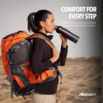Boldfit Rucksack Bag 65 litres Trekking Bag Travel Backpack for Men & Women Rucksack Bags for Men with Laptop Sleeve & Waterproof Rain Cover for Camping Tourist Shoe Compartment 65Ltrs (Orange) - Image 6